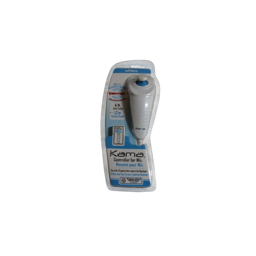 Nyko Kama Wired Nunchuk Controller for Nintendo Wii White 4ft Cable New